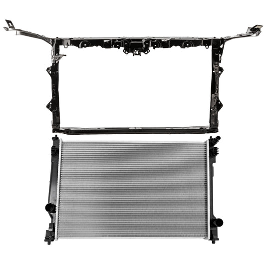 2-Piece Kit Radiator, 4 Cyl 2.5L, includes (1) Radiator and (1) Radiator Support