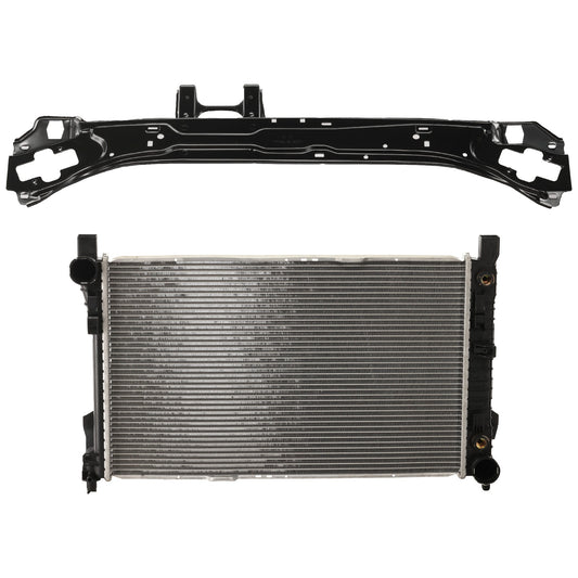 2-Piece Kit Radiator, 4 Cyl 1.8L, includes (1) Radiator and (1) Radiator Support