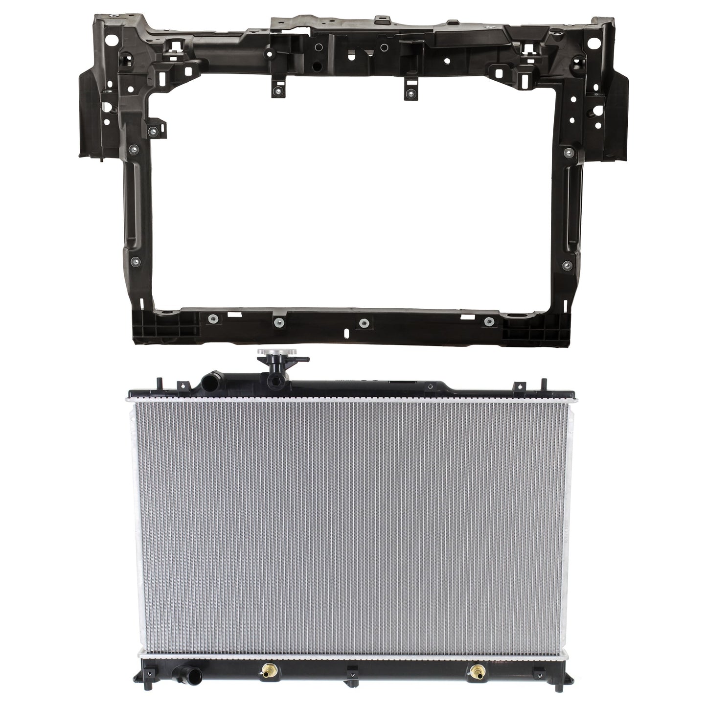 2-Piece Kit Radiator, 2.3L, 4Cyl, Includes (1) Radiator Support and (1) Radiator