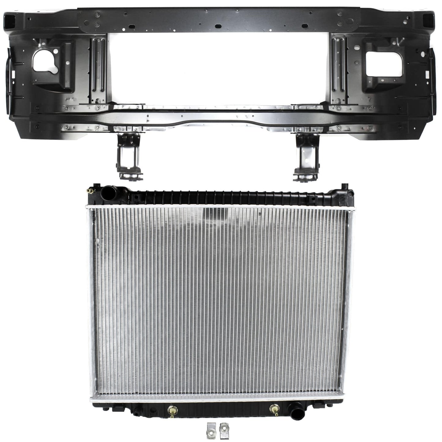2-Piece Kit Radiator, 6 Cyl 4.2L, includes (1) Radiator and (1) Radiator Support