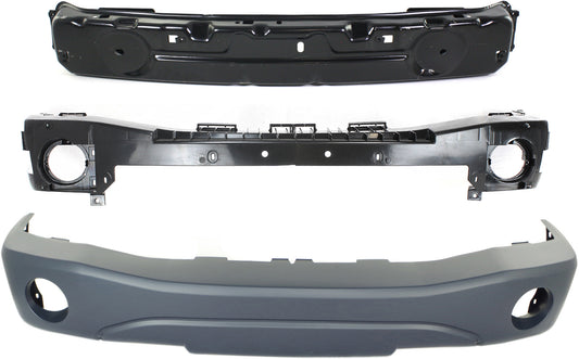 3-Piece Kit, Front Primed Bumper Cover, Includes (1) Bumper Absorber, (1) Bumper Cover, and (1) Bumper Reinforcement