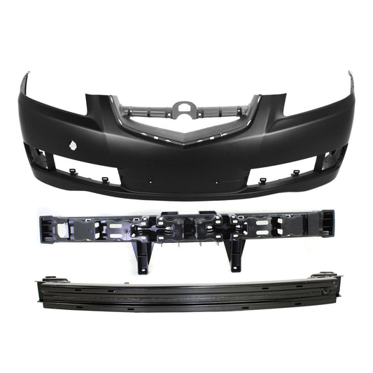 3-Piece Kit Front Primed Bumper Cover, Includes (1) Bumper Absorber, (1) Bumper Cover, and (1) Bumper Reinforcement