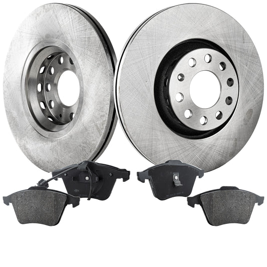 2-Wheel Set Front Brake Disc and Pad Kit, Plain Surface 5 Lugs 311.91 mm Ceramic Pro-Line Series, Includes (2) Brake Disc and (1) Brake Pad Set