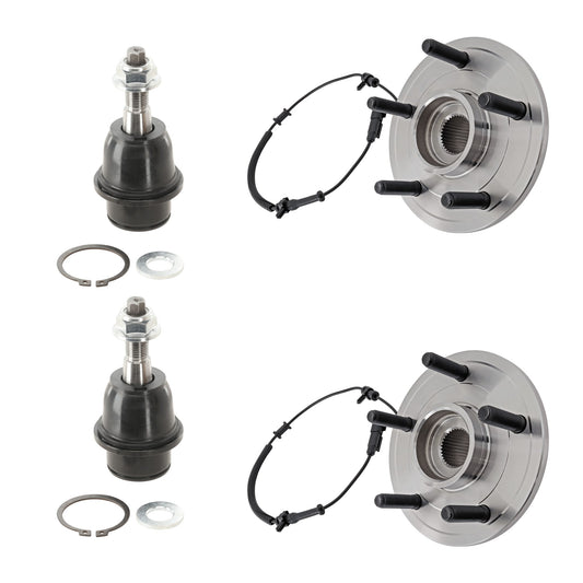 2-Wheel Set Front, Driver and Passenger Side Wheel Hub, Includes (2) Ball Joint and (2) Wheel Hub