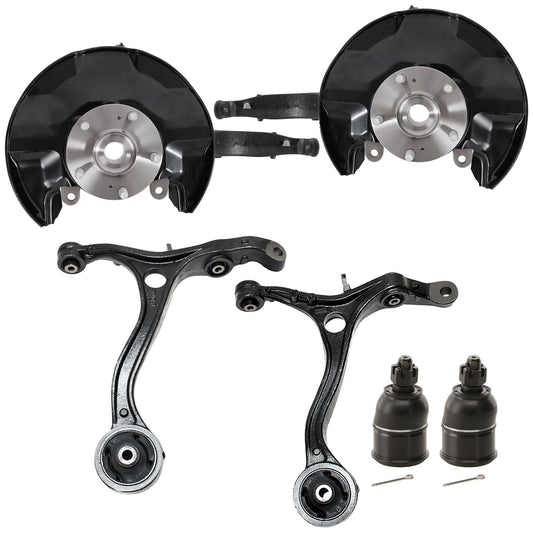 6-Piece Kit Front, Driver and Passenger Side Knuckle, Includes (2) Ball Joint, (2) Control Arm, and (2) Knuckle