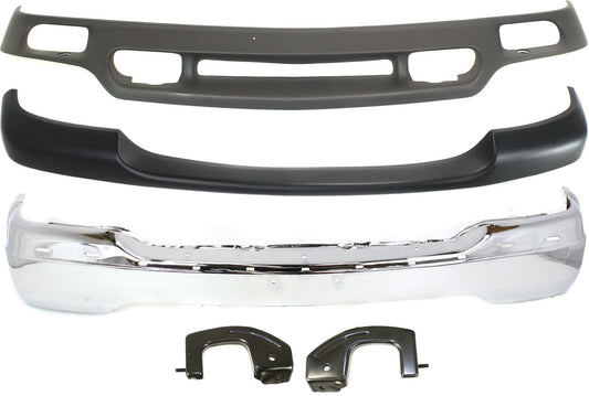 3-Piece Kit, Front Bumper, Chrome, Includes (1) Bumper, (1) Bumper Trim, and (1) Valance