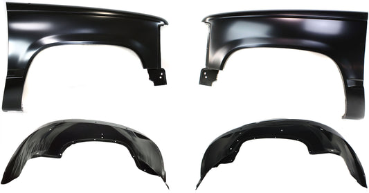 4-Piece Kit, Front, Driver and Passenger Side Fender, Includes (2) Fender and (2) Wheelhouse