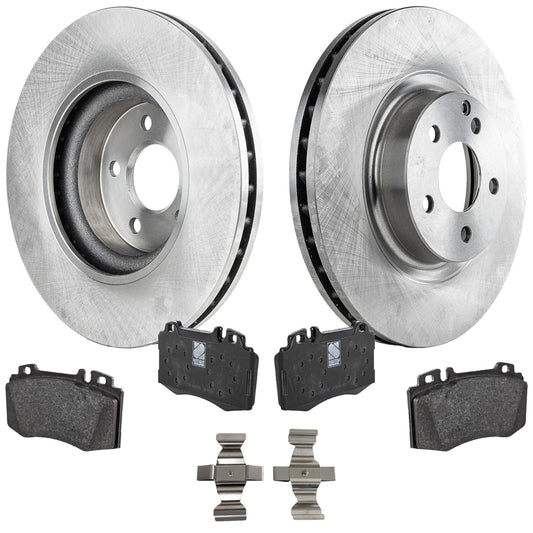 2-Wheel Set Front Brake Disc and Pad Kit, Plain Surface 5 Lugs 329.95 mm Organic Pro-Line Series, Includes (2) Brake Disc and (1) Brake Pad Set