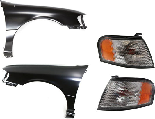 4-Piece Kit, Front, Driver and Passenger Side Fender, Includes (2) Corner Light and (2) Fender