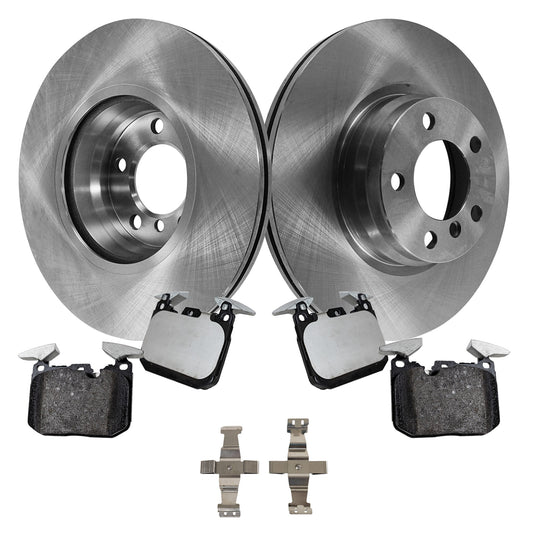 Комплект из 2 передних тормозных дисков и колодок, гладкая поверхность, 5 болтов, 330 мм, серия Organic Pro-Line, включает в себя (2) тормозных диска и (1) комплект тормозных колодок