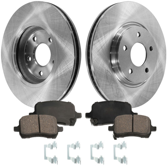 2-Wheel Set Front Brake Disc and Pad Kit, Plain Surface 5 Lugs 295.91 mm Ceramic Pro-Line Series, Includes (1) Brake Pad Set and (2) Brake Disc