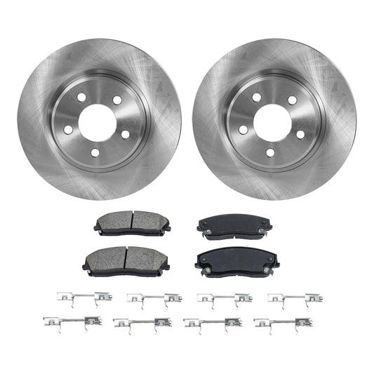 2-Wheel Set Front Brake Disc and Pad Kit, Plain Surface 5 Lugs 320.04 mm Ceramic Pro-Line Series, Includes (1) Brake Pad Set and (2) Brake Disc