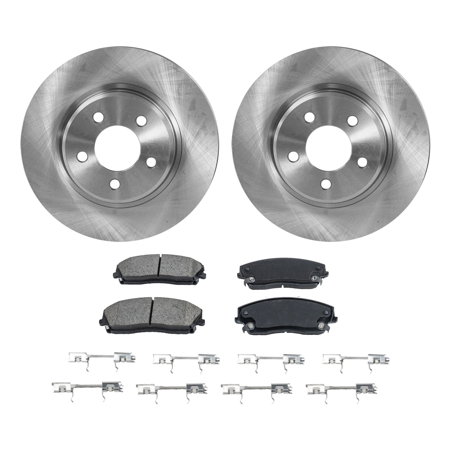 2-Wheel Set Front Brake Disc and Pad Kit, Plain Surface 5 Lugs 320.04 mm Ceramic Pro-Line Series, Includes (1) Brake Pad Set and (2) Brake Disc