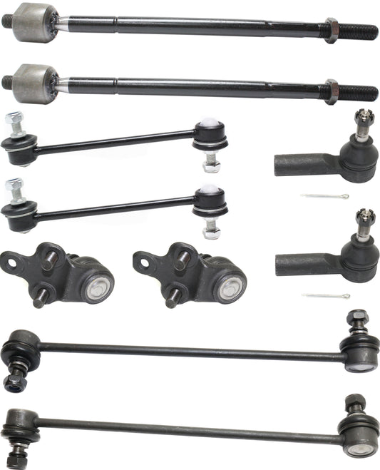 10-Piece Kit Front Suspension Kit, Includes (2) Ball Joint, (4) Tie Rod End and (4) Sway Bar Link
