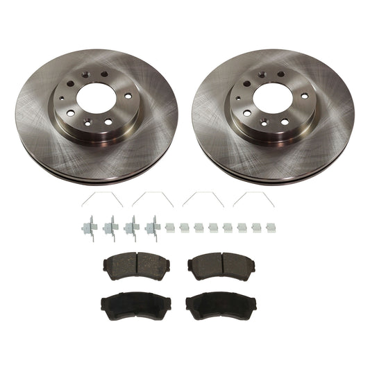 2-Wheel Set Front Brake Disc and Pad Kit, Plain Surface 5 Lugs 298.45 mm Ceramic Pro-Line Series, Includes (1) Brake Pad Set and (2) Brake Disc