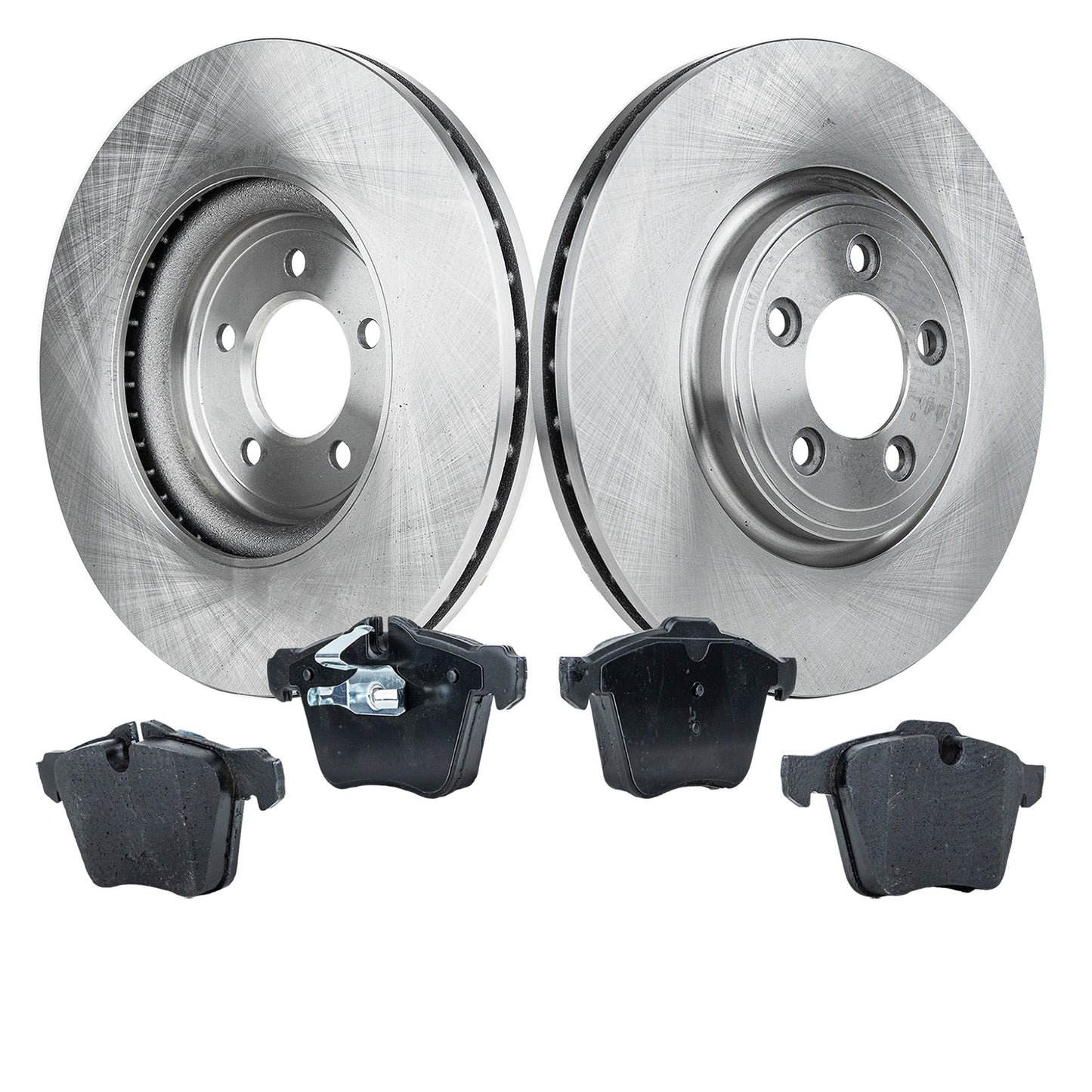 Комплект из 2 передних тормозных дисков и колодок, гладкая поверхность, 5 болтов, 325,88 мм, серия Organic Pro-Line, включает в себя (2) тормозных диска и (1) комплект тормозных колодок