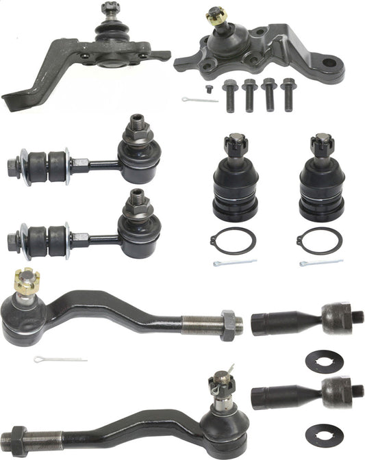10-Piece Kit Front, Driver and Passenger Side Suspension Kit, Includes (4) Tie Rod End, (2) Sway Bar Link and (4) Ball Joint