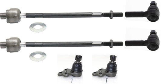 6-Piece Kit Front, Driver and Passenger Side Suspension, Includes (2) Ball Joint and (4) Tie Rod End