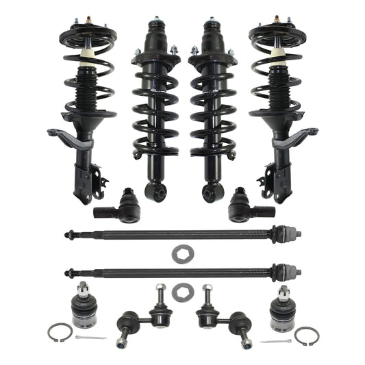 12-Piece Kit Front, Driver and Passenger Side Suspension Kit, Includes (2) Ball Joint, (2) Sway Bar Link, (4) Tie Rod End and (4) Shock Absorber and Strut Assembly