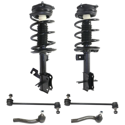 6-Piece Kit Front, Driver and Passenger Side Suspension Kit, Includes (2) Tie Rod End, (2) Sway Bar Link and (2) Shock Absorber and Strut Assembly