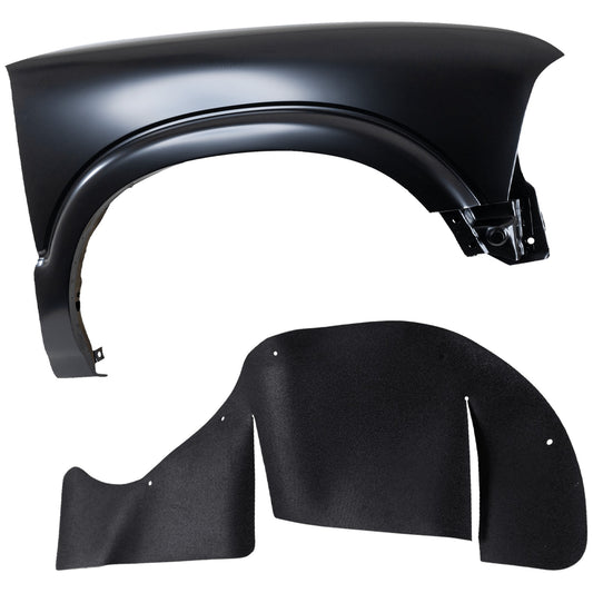 2-Piece Kit Front, Passenger Side Fender, For Models Without ZR2 Package (Wide Stance Suspension), Includes (1) Fender and (1) Fender Liner