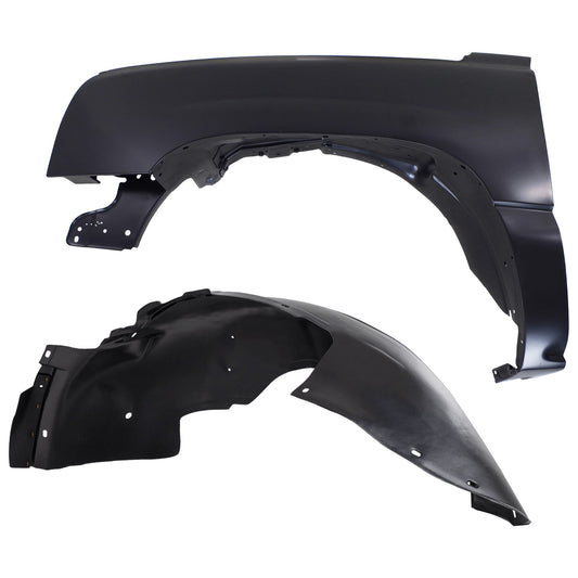 2-Piece Kit Front, Driver Side Fender, USA Built Vehicle, Includes (1) Fender and (1) Fender Liner