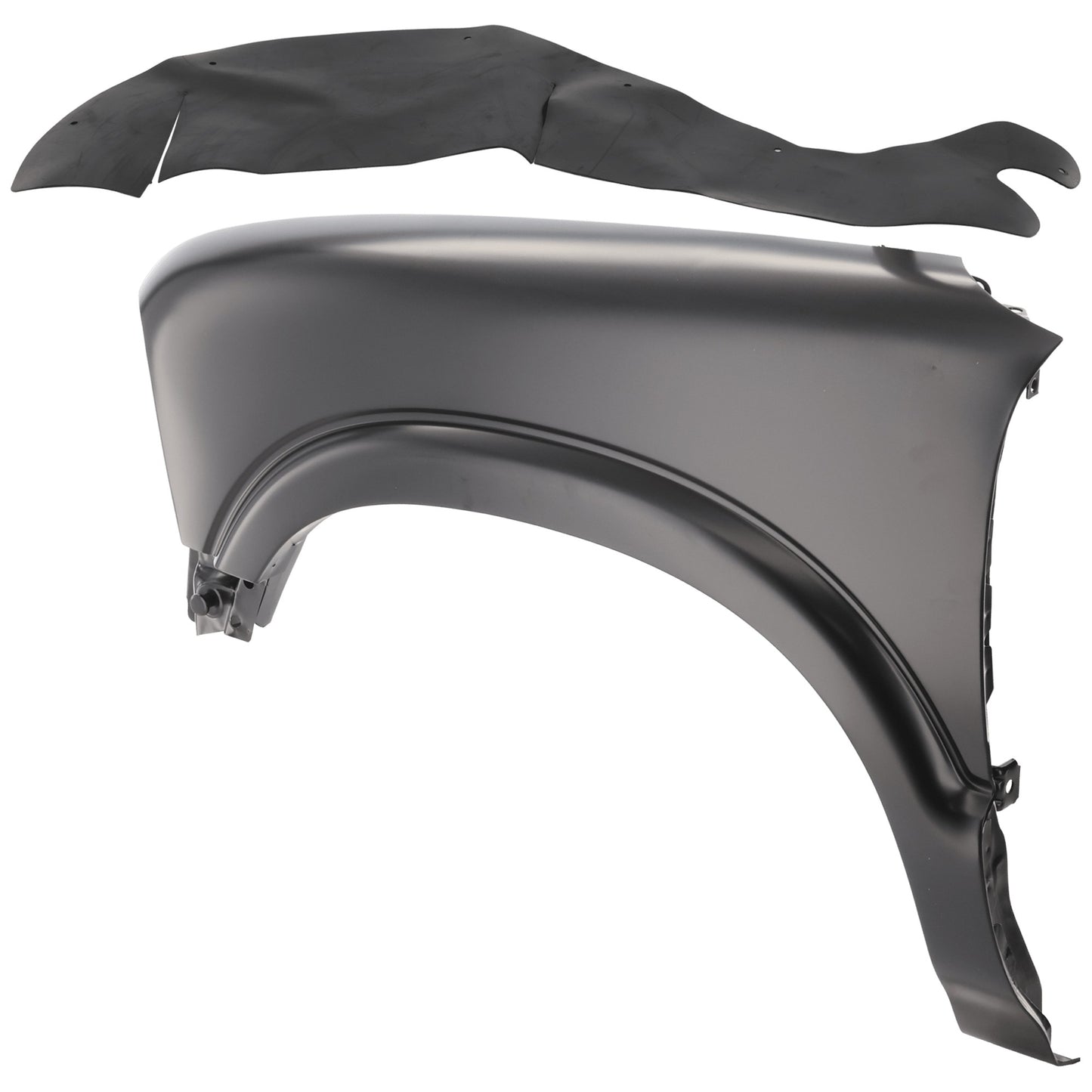 2-Piece Kit Front, Driver Side Fender, For Models Without ZR2 Package (Wide Stance Suspension), Includes (1) Fender and (1) Fender Liner