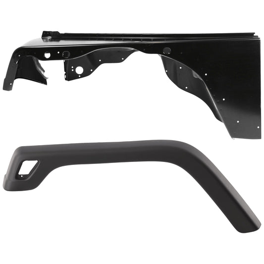2-Piece Kit Front, Driver Side Fender, For Models With 3-3/4" Wide Fender Flare, Includes (1) Fender and (1) Fender Flares