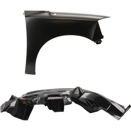 2-Piece Kit Front, Passenger Side Fender, Includes (1) Fender and (1) Fender Liner