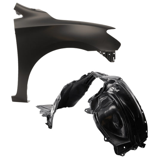 2-Piece Kit Front, Passenger Side Fender, For Models Without Rocker Molding, Includes (1) Fender and (1) Fender Liner