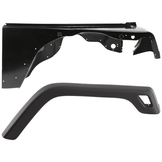 2-Piece Kit Front, Passenger Side Fender, For Models With 3-3/4" Wide Fender Flare, Includes (1) Fender and (1) Fender Flares