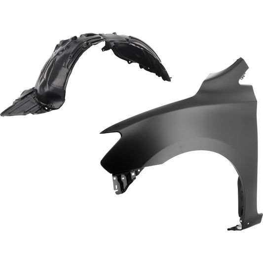 2-Piece Kit Front, Driver Side Fender, For Models With Rocker Molding, Includes (1) Fender and (1) Fender Liner
