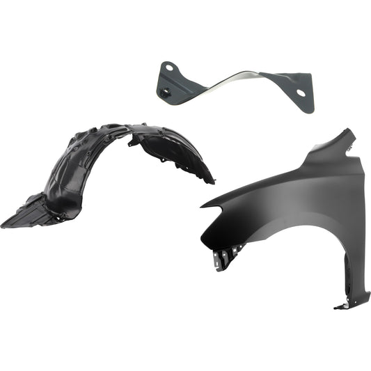 3-Piece Kit Front, Driver Side Fender, For Models With Rocker Molding, Includes (2) Fender Liner and (1) Fender