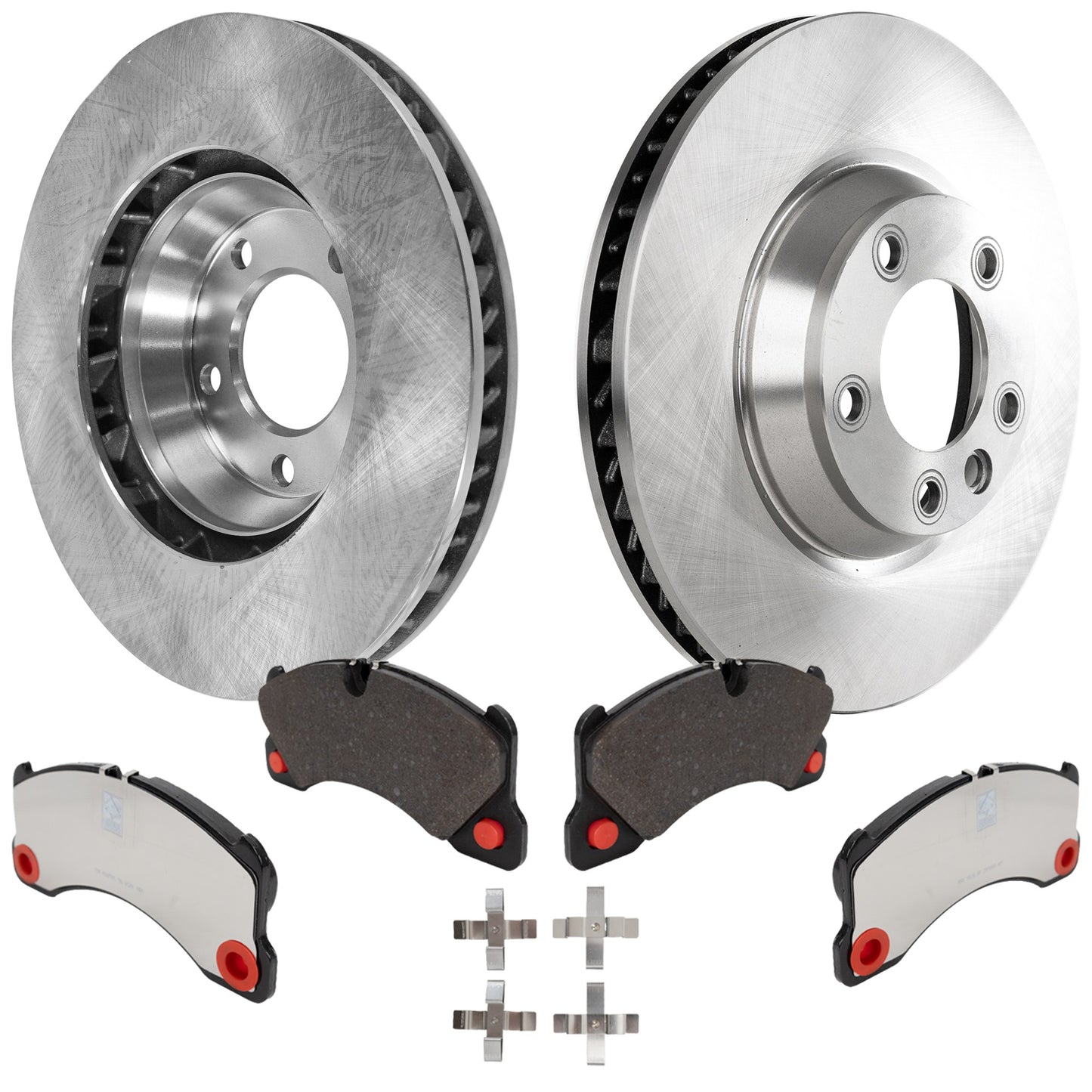 2-Wheel Set Front Brake Disc and Pad Kit, Plain Surface 5 Lugs 350.01 mm Organic Pro-Line Series, Includes (2) Brake Disc and (1) Brake Pad Set
