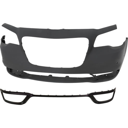 2-Piece Kit Front, Center Bumper Trim, Primed, includes (1) Bumper Cover and (1) Bumper Trim