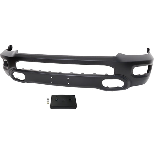 2-Piece Kit Front Bumper Primed, (1) Bumper and (1) License Plate Bracket