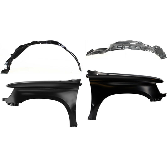 4-Piece Kit Front, Driver and Passenger Side Fender, For Models Without Wheel Opening Molding, Includes (2) Fender and (2) Fender Liner