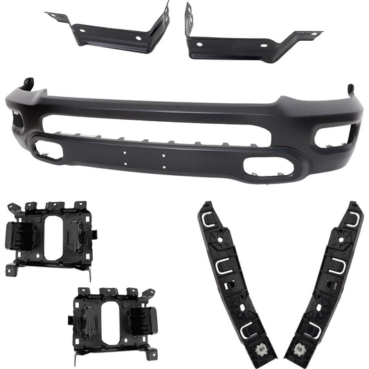 5-Piece Kit Front Bumper Primed, Includes (1) Bumper and (4) Bumper Bracket