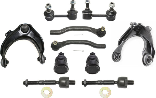 10-Piece Kit Front, Driver and Passenger Side Control Arm Kit, Includes (2) Ball Joint, (2) Control Arm, (2) Sway Bar Link, and (4) Tie Rod End