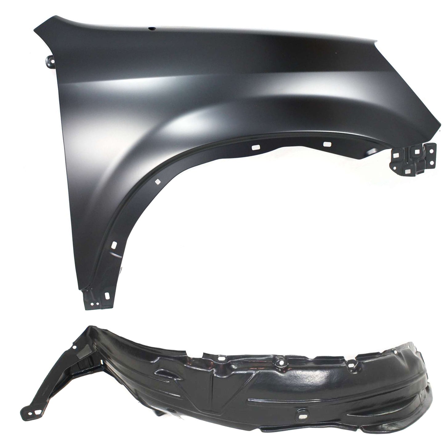 2-Piece Kit, Front, Passenger Side Fender, Includes (1) Fender and (1) Fender Liner