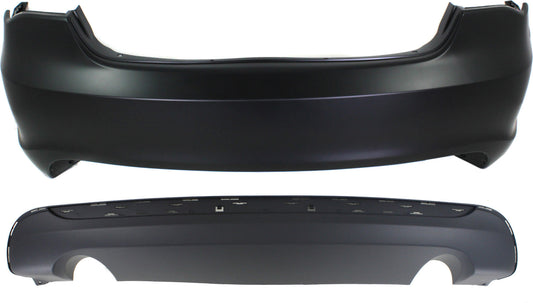 2-Piece Kit, Rear, Upper Primed Bumper Cover, Includes (1) Bumper Cover and (1) Valance