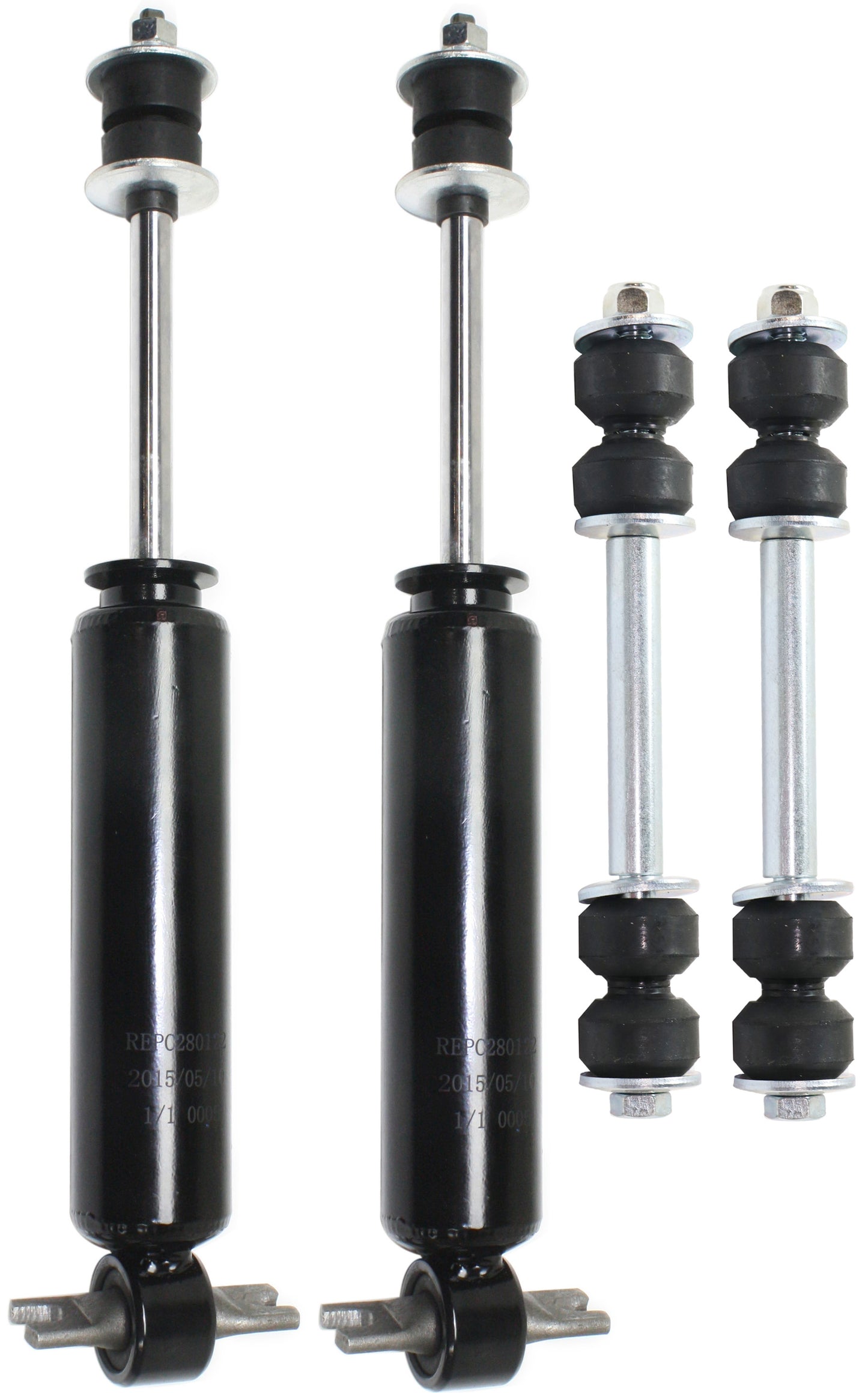 4-Piece Kit Front, Driver and Passenger Side Suspension Kit, Includes (2) Sway Bar Link and (2) Shock Absorber and Strut Assembly