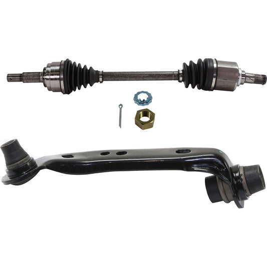 5-Piece Kit Mini Cargo Van Front, Driver Side Axle Assembly - New 5-Piece Kit, 2.0L, 4Cyl, Includes (2) Brake Disc, (1) Brake Pad Set, (1) Control Arm and (1) Axle Assembly