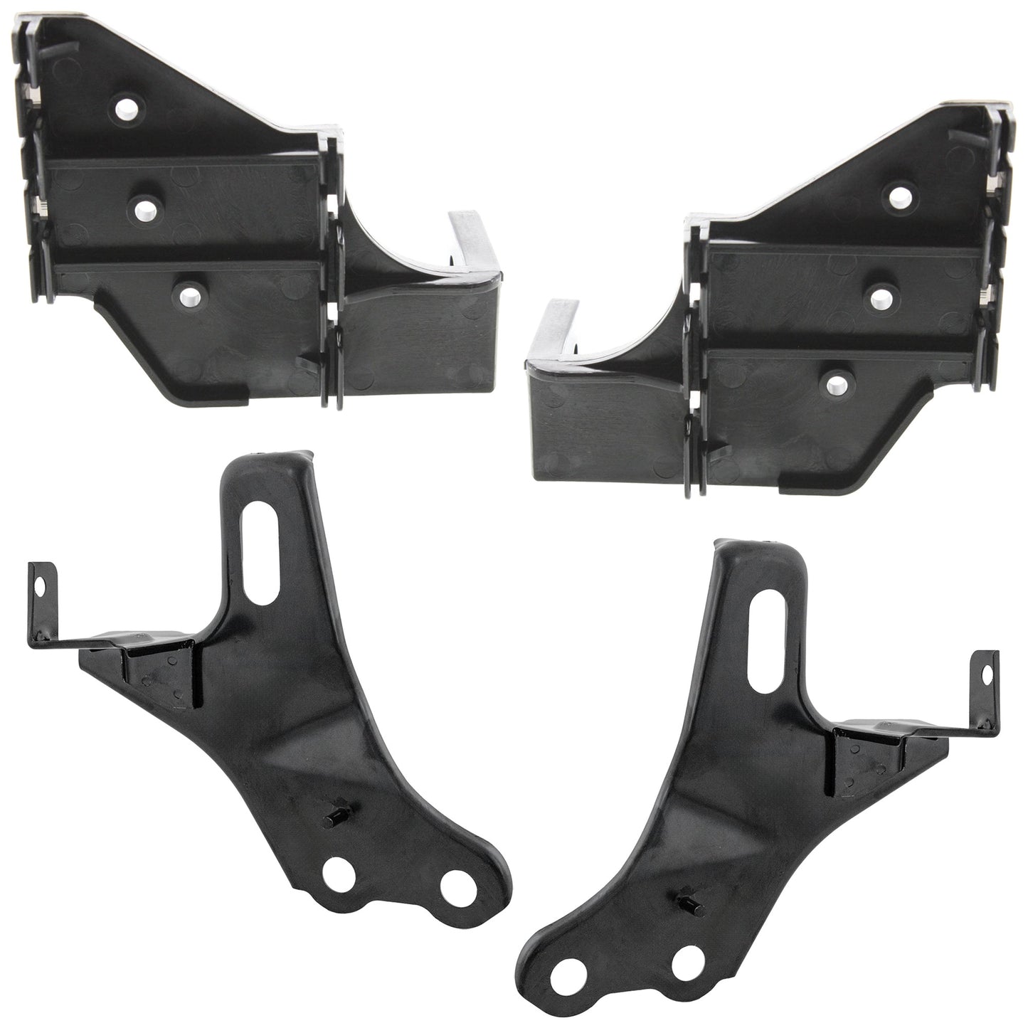 4-Piece Kit Front, Driver and Passenger Side Bumper Bracket, Includes (2) Bumper Reinforcement Bracket and (2) Bumper Bracket