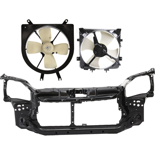 3-Piece Kit Radiator Support Assembly Includes (2) Cooling Fan Assembly and (1) Radiator Support