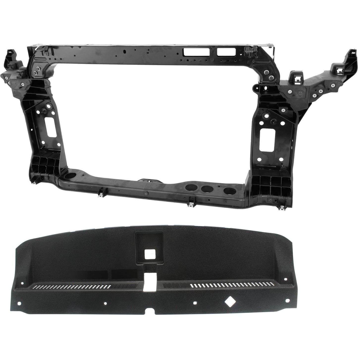 2-Piece Kit Radiator Support Assembly Includes (1) Radiator Support and (1) Radiator Support Cover