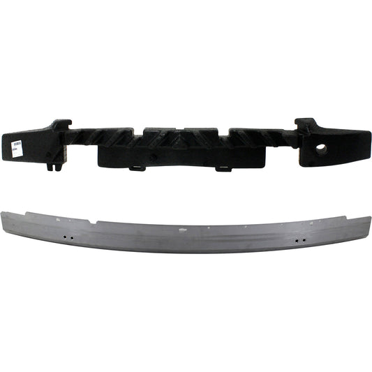 2-Piece Kit Front Bumper Reinforcement, Aluminum Includes (1) Bumper Absorber and (1) Bumper Reinforcement