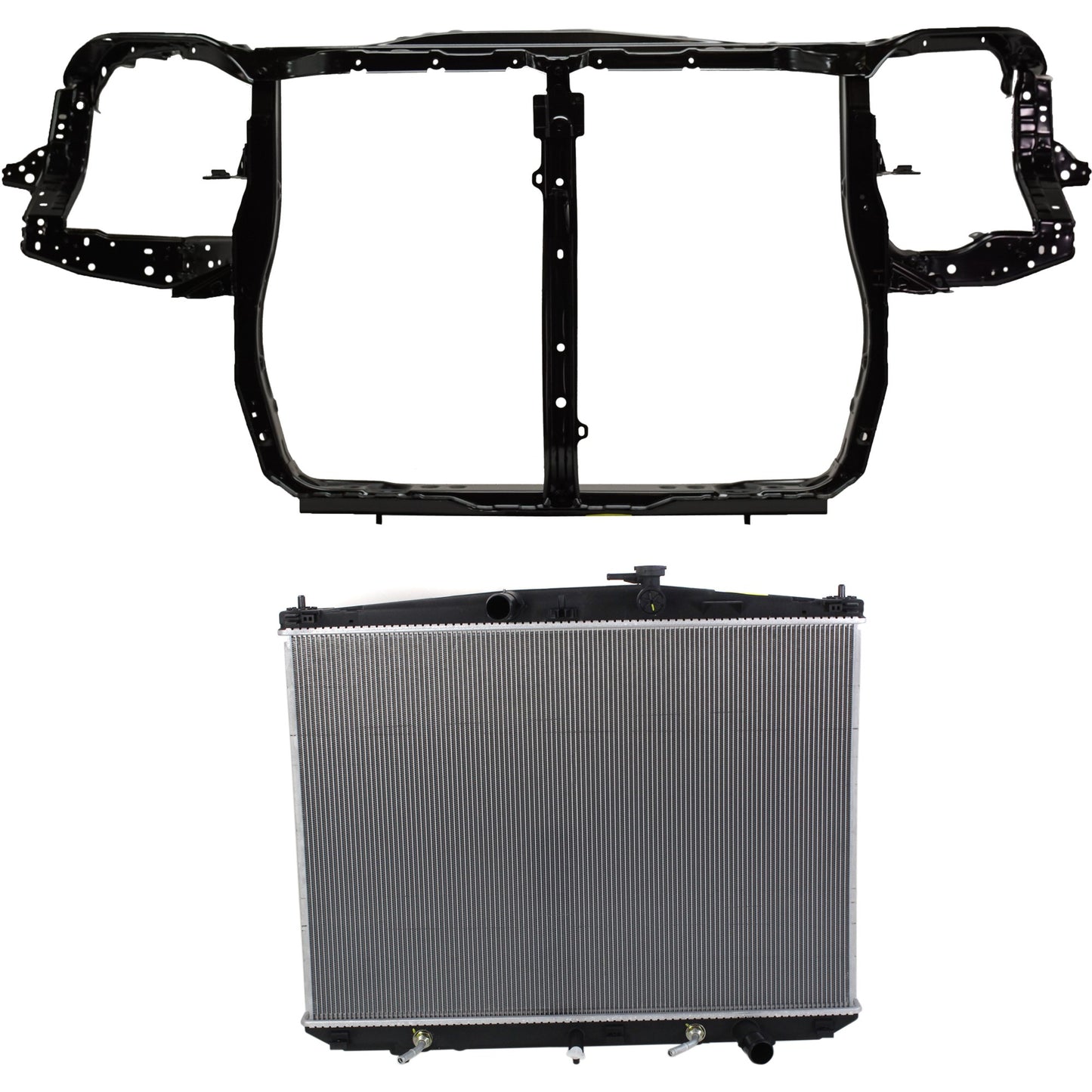 2-Piece Kit Radiator Includes(1) Radiator and (1) Radiator Support
