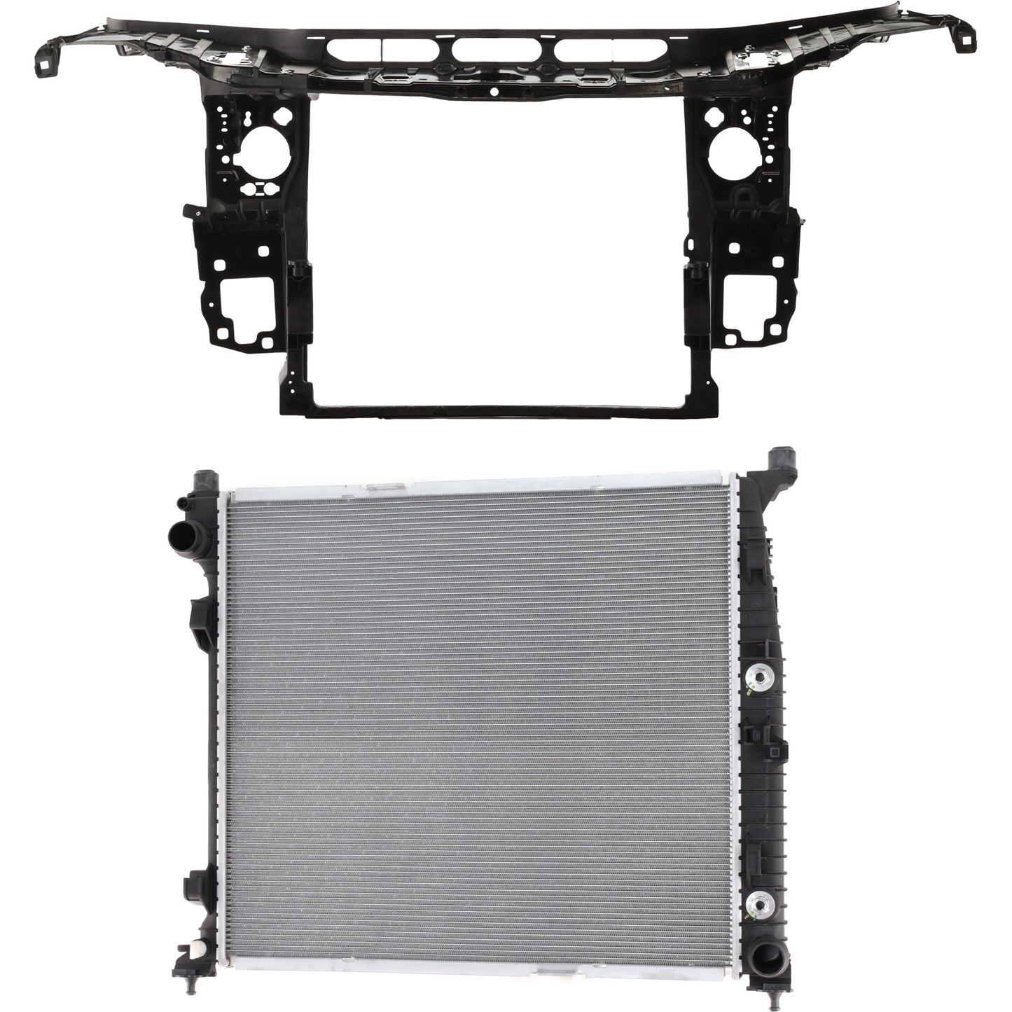 2-Piece Kit Radiator Support Assembly Includes (1) Radiator and (1) Radiator Support