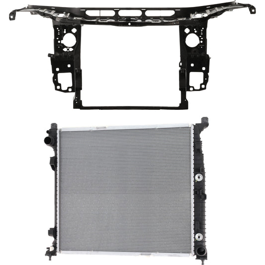2-Piece Kit Radiator Support Assembly Includes (1) Radiator and (1) Radiator Support